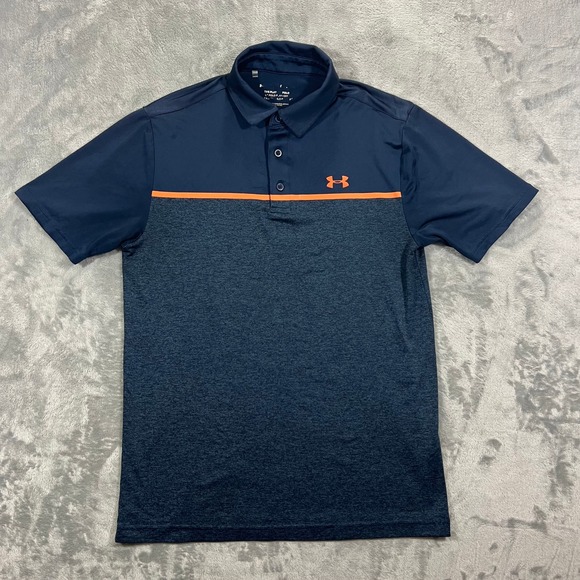 Under Armour Other - UNDER ARMOUR Playoff Polo Shirt Mens Small Navy Blue Colorblock Gym Golf Active